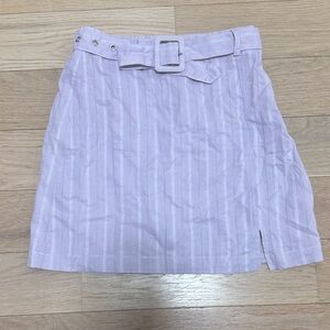 Lost + Wander Light Purple Striped Mini Skirt
